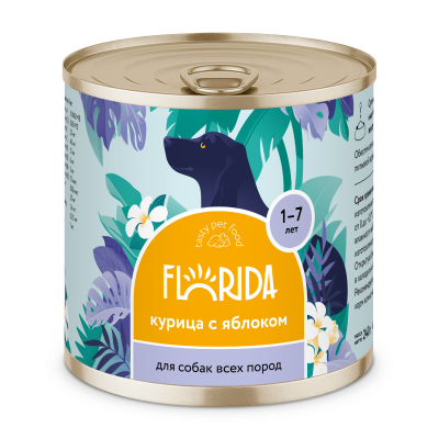 Florida - Консервы для собак, Курица с Яблоком