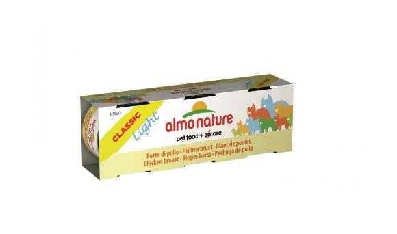 Almo Nature Classic Light Cat - низкокаллорийные консервы для кошек Куринная грудка 50гр*3шт
