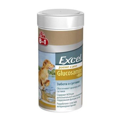 8 в 1 - Excel Glucosamine + МСМ - Витамины для собак с глюкозамином + МСМ 170гр 8 в 1 - Excel Glucosamine + МСМ - Витамины для собак с глюкозамином + МСМ 170гр