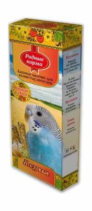 Родные Корма - Зерновые палочки для попугаев 45г х 2шт. с медовые 