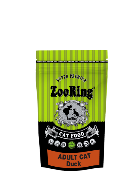 ZooRing - Сухой корм для взрослых кошек, с уткой 10 кг (Adult Duck)
