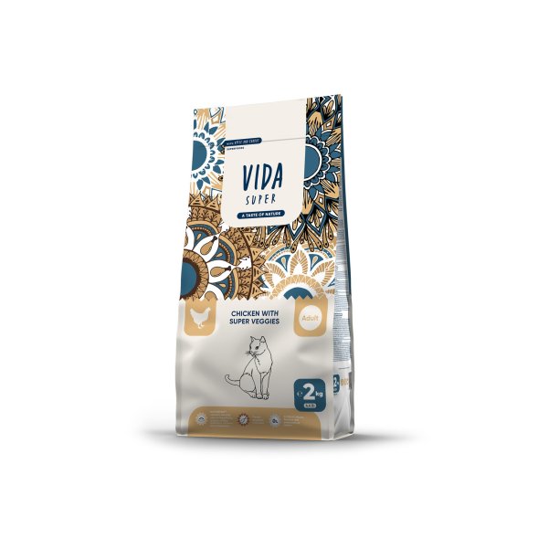 Vida Super - Сухой корм для взрослых кошек, с курицей и овощами
