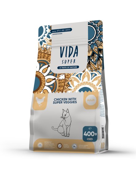 Vida Super - Сухой корм для взрослых кошек, с курицей и овощами