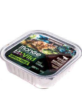 Monge Cat BWild Grain Free - Беззерновые консервы из буйвола с овощами для кошек крупных пород 100г