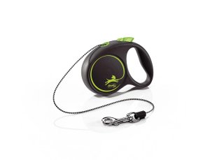 Flexi - Поводок-рулетка для собак 3 м до 8 кг, трос (Black Design XS Cord)
