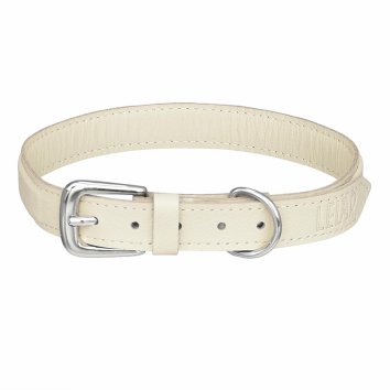 LeLap - Ошейник Beige из натуральной кожи, бежевый