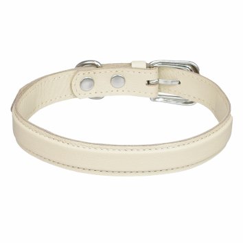 LeLap - Ошейник Beige из натуральной кожи, бежевый
