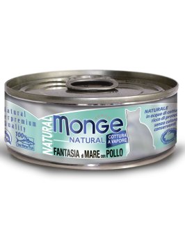 Monge Cat Natural - Консервы для кошек морепродукты с курицей 80г