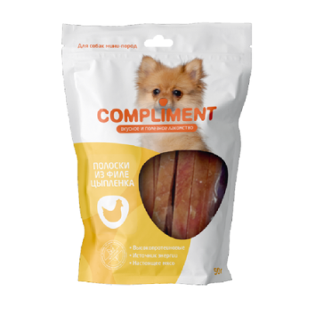 Compliment - Лакомство для собак мини пород, Полоски из Филе Цыпленка, 50 гр