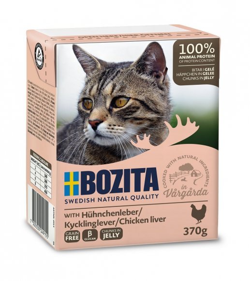 Bozita Feline - Консервы для Кошек - Кусочки в желе с куриной печенью 370 гр