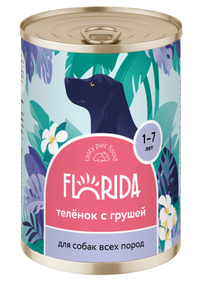 Florida - Консервы для собак, Телятина с Грушей Florida - Консервы для собак, Телятина с Грушей