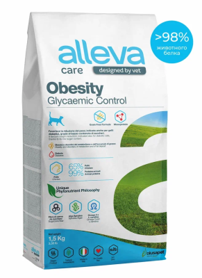 Alleva Care Obesity Glycemic Control - Сухой корм для кошек при Сахарном Диабете, для снижения веса, ветеринарная диета Alleva Care Obesity Glycemic Control - Сухой корм для кошек при Сахарном Диабете, для снижения веса, ветеринарная диета