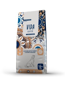Vida Super - Сухой корм для взрослых собак средних и крупных пород с курицей, индейкой и овощами