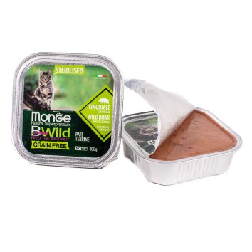 Monge Cat BWild Grain Free - Беззерновые консервы из кабана с овощами для стерилизованных кошек 100г