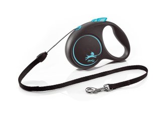 Flexi - Поводок-рулетка для собак 5 м до 12 кг, трос (Black Design S Cord)