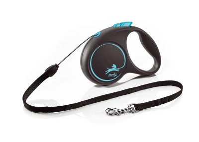 Flexi - Поводок-рулетка для собак 5 м до 12 кг, трос (Black Design S Cord) Flexi - Поводок-рулетка для собак 5 м до 12 кг, трос (Black Design S Cord)