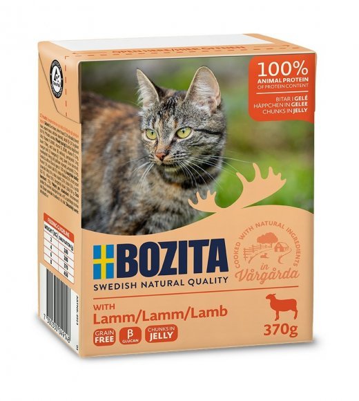 Bozita - Кусочки в желе с ягненком для кошек, 370гр