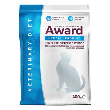 Award Veterinary Diet Hypoallergenic - Диетический корм для взрослых кошек при аллергии или пищевой непереносимости