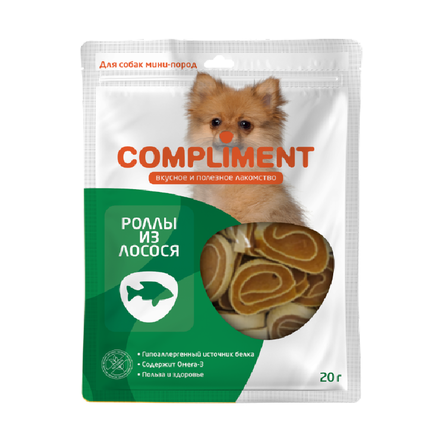 Compliment - Лакомство для собак мини пород, Роллы из Лосося