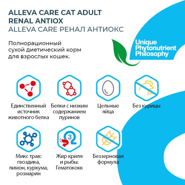Alleva Care Renal-Antiox - Корм для взрослых кошек, при Почечной недостаточности и Мочекаменной болезни