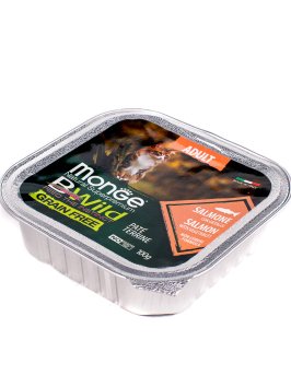 Monge Cat BWild Grain Free - Беззерновые консервы из лосося с овощами для взрослых кошек 100г