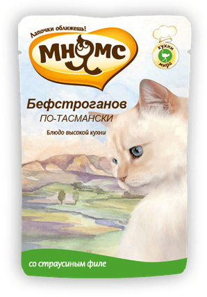 Мнямс - Паучи для кошек Бефстроганов по-тасмански (с мясом страуса) 85 г
