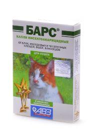 Барс - капли для кошек инсектоакарицидные от блох и клещей 3 пипетки