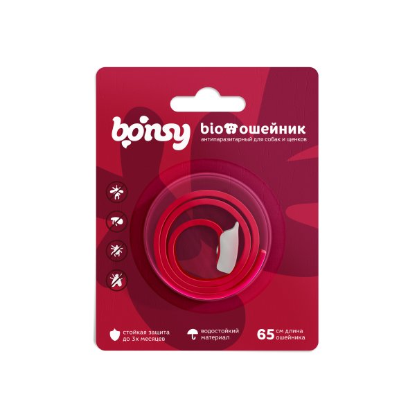 Bonsy - Антипаразитарный БИОошейник для щенков и собак, 65см