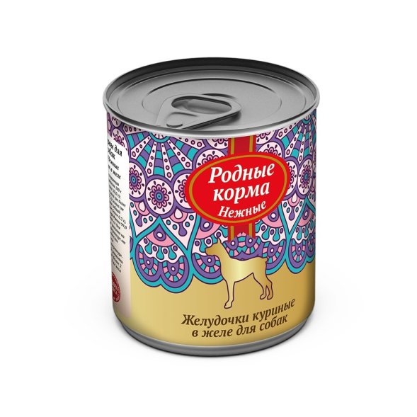 Родные корма - Консервы для собак желудочки куриные в желе, 240гр