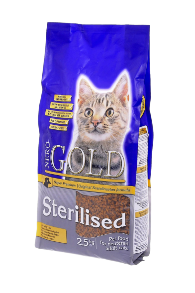 Nero Gold Sterilized - Cухой корм для профилактики мочекаменной болезни у стерилизованных кошек