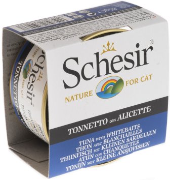 Schesir - Консервы для кошек, тунец в собственном соку с анчоусами 85гр