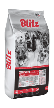 Blitz Sensitive Beef & Rice Adult Dog All Breeds - Сухой корм для взрослых собак всех пород, с Говядиной и Рисом, 15 кг