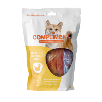 Compliment - Лакомство для собак всех пород, Вяленое Куриное филе, 50 гр