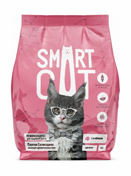 39790.580 Smart Cat - Syhoi korm dlya kotyat, s Yagnenkom kypit v zoomagazine «PetXP» Smart Cat - Сухой корм для котят, с Ягненком