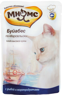 Мнямс - Паучи для кошек Буйабес по-Марсельски (рыба с морепродуктами) 85 г