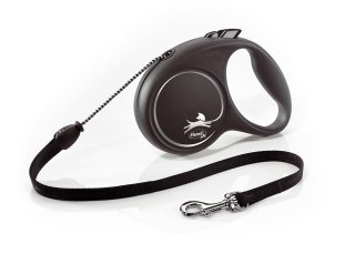 Flexi - Поводок-рулетка для собак 5 м до 20 кг, трос (Black Design M Cord)