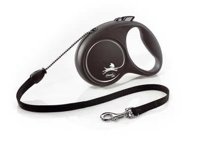Flexi - Поводок-рулетка для собак 5 м до 20 кг, трос (Black Design M Cord) Flexi - Поводок-рулетка для собак 5 м до 20 кг, трос (Black Design M Cord)