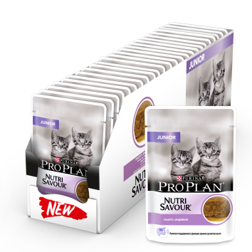 Pro Plan Nutri Savour - Для котят, паштет с индейкой, Пауч, 85 гр