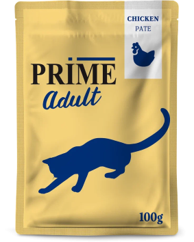 Prime Adult - Паучи для кошек, паштет из курицы, 100 гр