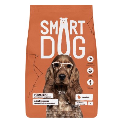 Smart Dog - сухой корм - Для взрослых собак с индейкой Smart Dog - сухой корм - Для взрослых собак с индейкой