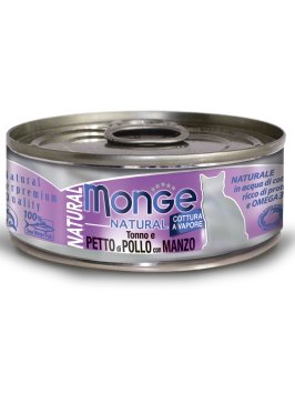 Monge - Консервы для кошек тунец с курицей и говядиной 80 г