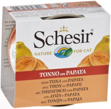 Schesir - Консервы для кошек с тунцом и папайя 75 гр