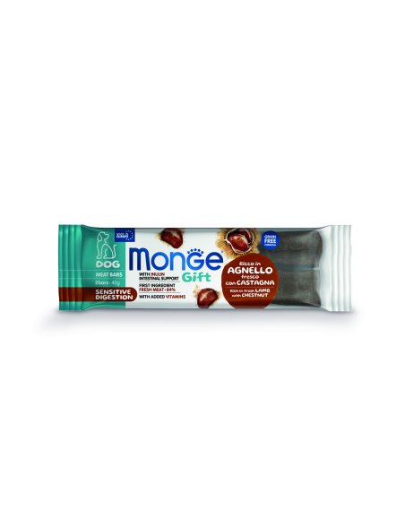 Monge Gift Sensitive - Лакомство для собак всех пород &amp;quot;Мясные батончики&amp;quot; с ягненком, каштаном и инулином для чувствительного пищеварения 40 г