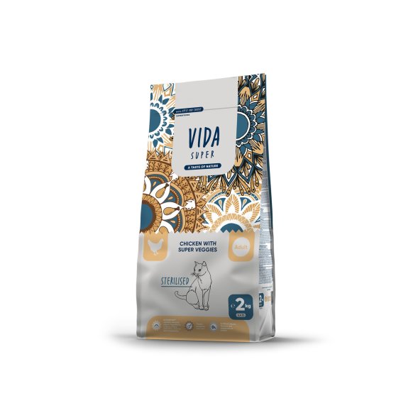 Vida Super - Сухой корм для взрослых стерилизованных кошек, с курицей и овощами