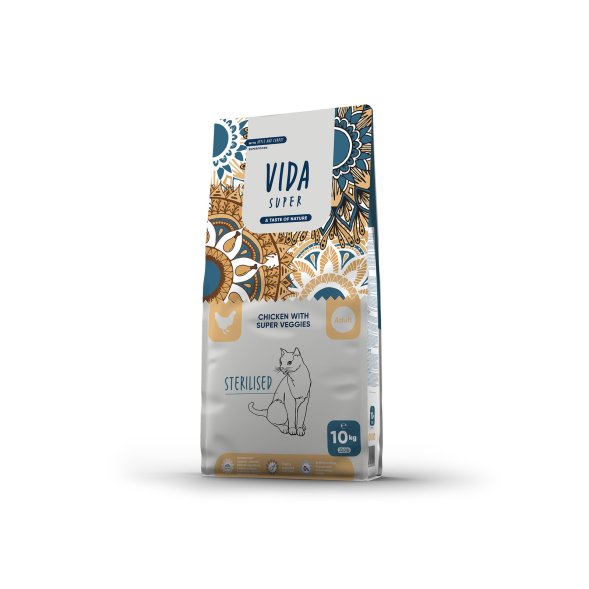 Vida Super - Сухой корм для взрослых стерилизованных кошек, с курицей и овощами