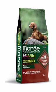 Monge Dog BWild - Беззерновой корм из мяса ягненка с картофелем и горохом для собак всех пород