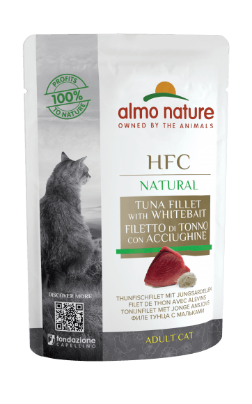Almo Nature HFC Natural - Паучи 75% мяса для кошек "Филе тунца с мальками" 55гр