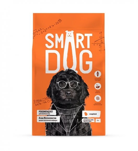 35353.580 Smart Dog syhoi korm - Dlya vzroslih sobak krypnih porod s indeikoi kypit v zoomagazine «PetXP» Smart Dog сухой корм - Для взрослых собак крупных пород с индейкой