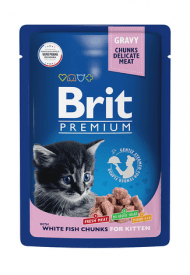 Brit - Консервы для котят, с Белой рыбой в соусе, 85 гр