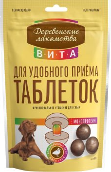 Деревенские Лакомства Вита - Угощение для удобного приёма таблеток для собак с уткой, 80 г